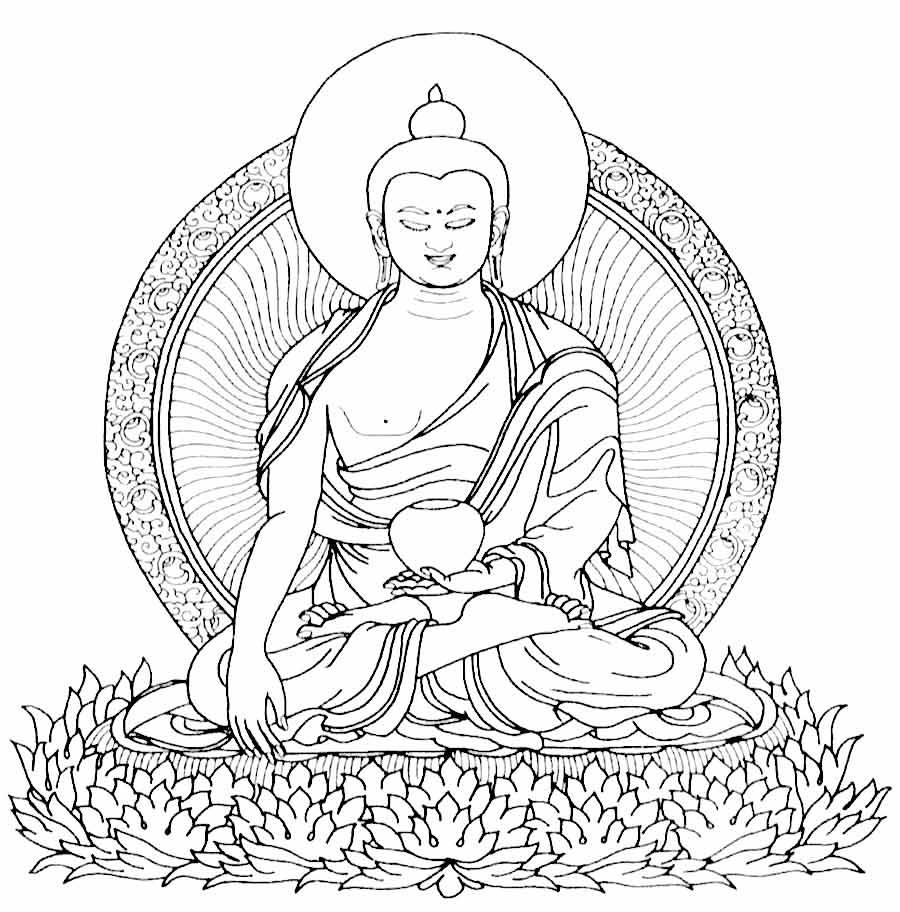 Plansa de colorat cu Buddha 12 4
